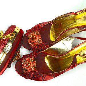 BURGUNDY CLASSIC CLUTCH AND WEDGE S&B SET